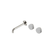 Serenity Wall Basin Set 220mm Offset Spout With Carrara Handle Brushed Nickel gallery detail image