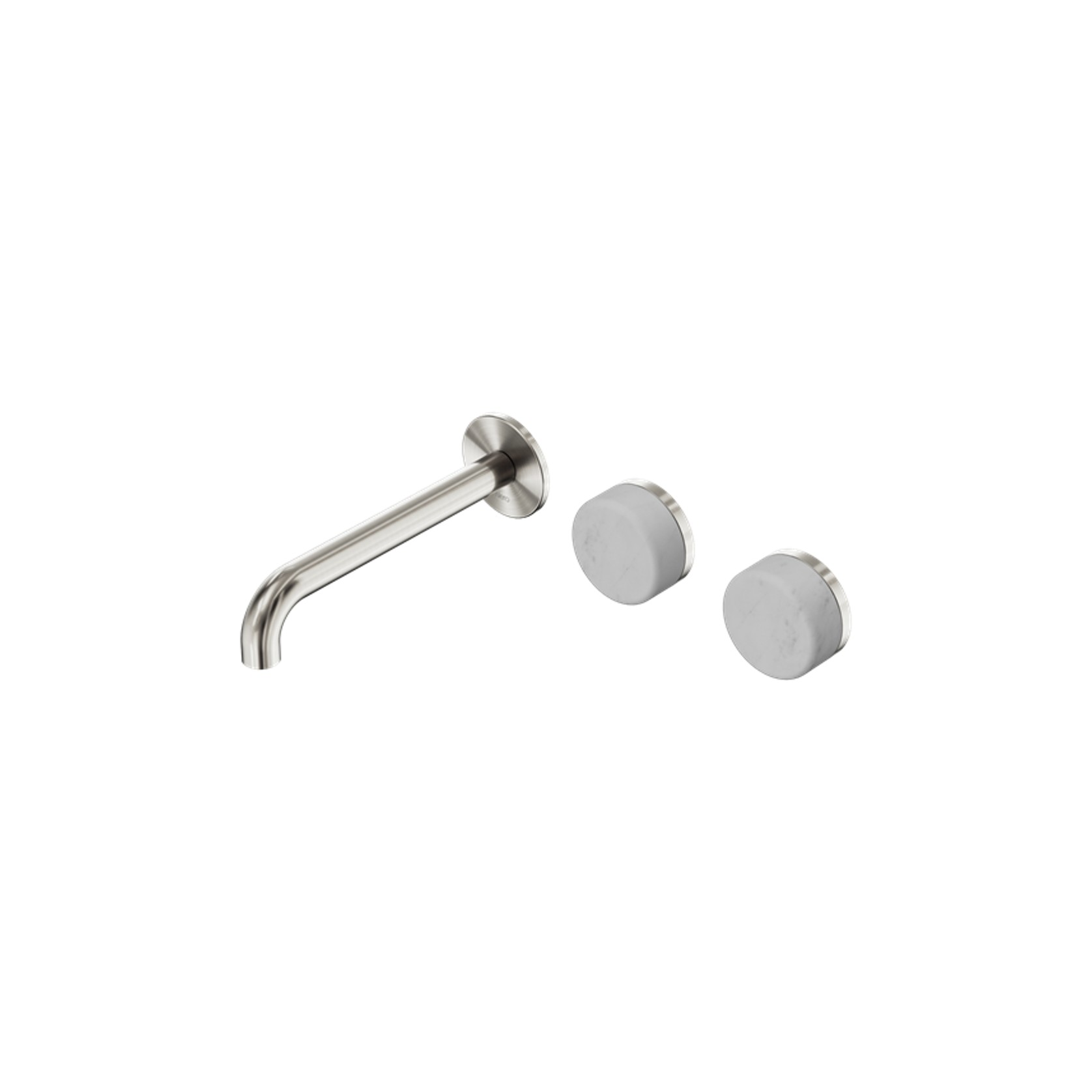 Serenity Wall Basin Set 185mm Offset Spout With Carrara Handle Brushed Nickel gallery detail image