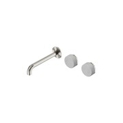 Serenity Wall Basin Set 185mm Offset Spout With Carrara Handle Brushed Nickel gallery detail image