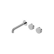 Serenity Wall Basin Set 185mm Offset Spout With Carrara Handle Chrome gallery detail image