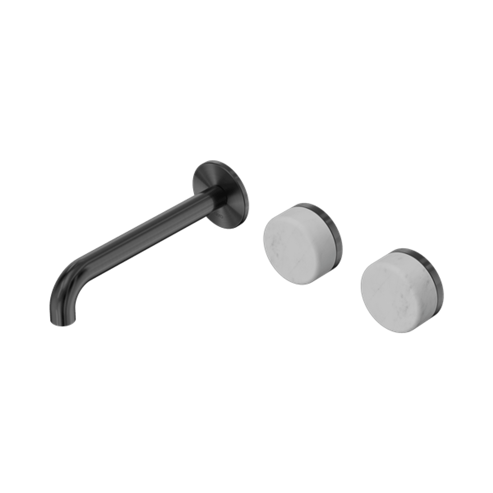 Serenity Wall Basin Set 160mm Offset Spout With Carrara Handle Gun Metal gallery detail image