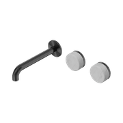 Serenity Wall Basin Set 160mm Offset Spout With Carrara Handle Gun Metal gallery detail image