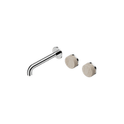 Serenity Wall Basin Set 220mm Offset Spout With Rome Travertine Handle Chrome gallery detail image