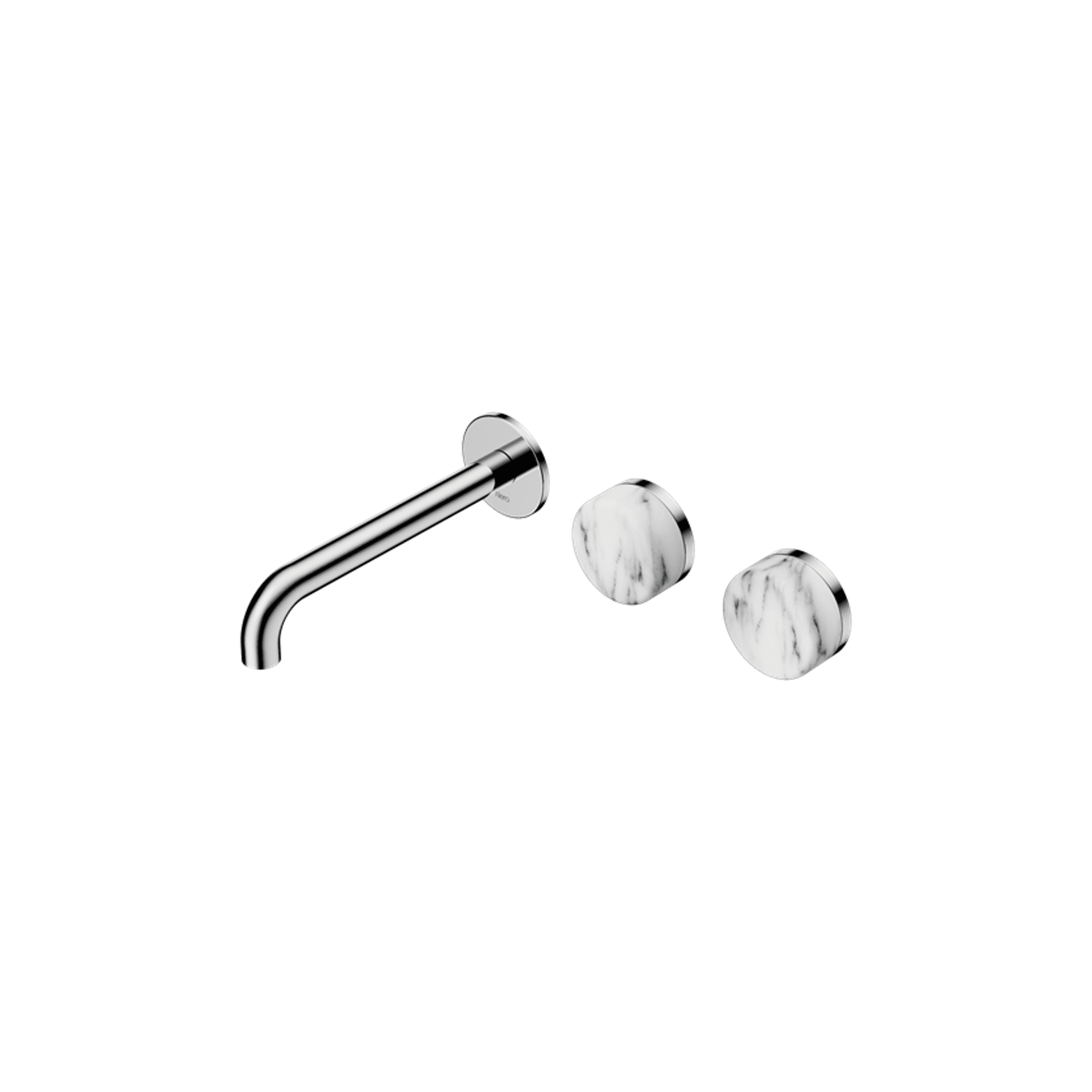 Serenity Wall Basin Set 160mm Offset Spout With Arabescato Corchia Handle Chrome gallery detail image