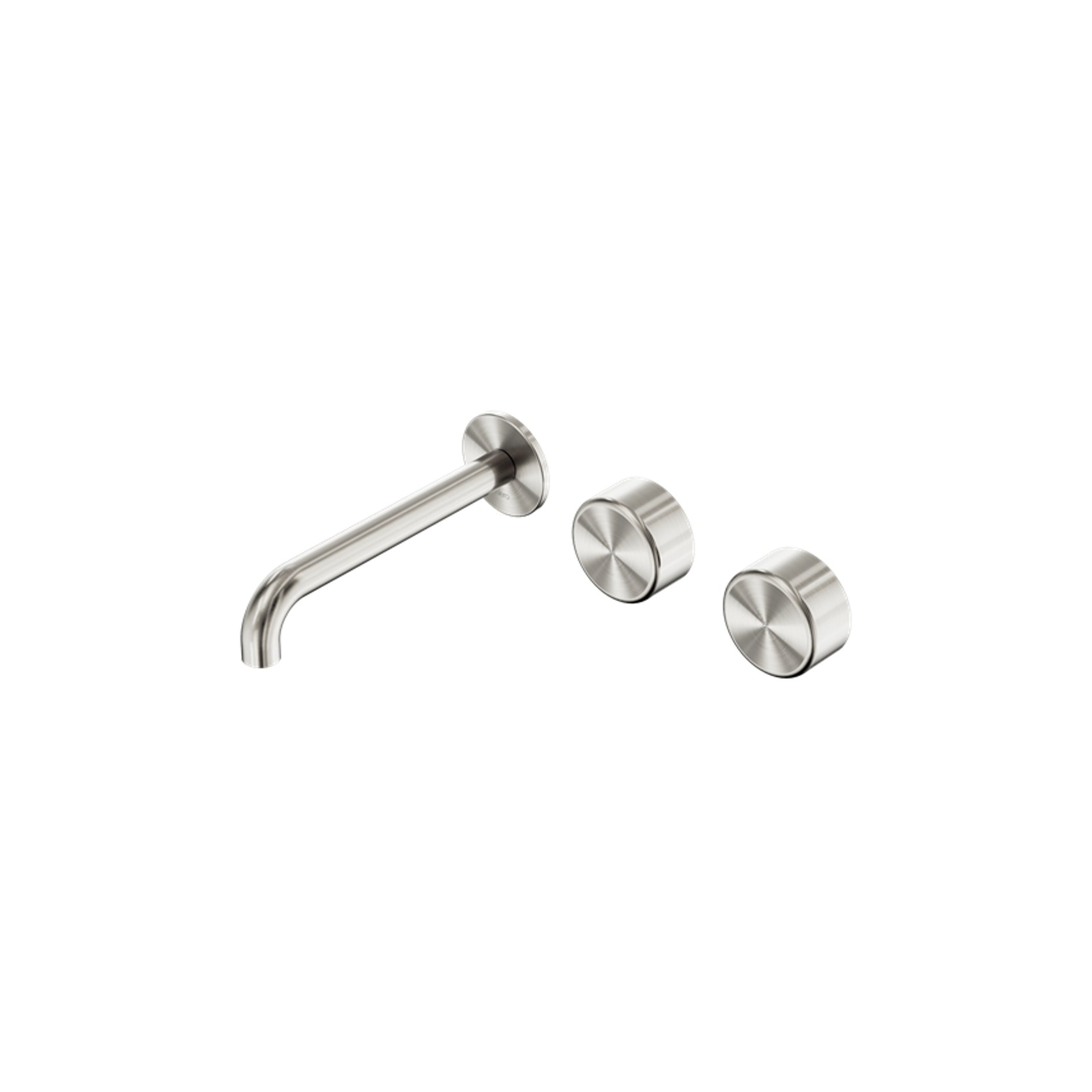Serenity Wall Basin Set 185mm Offset Spout With Metal Handle Brushed Nickel gallery detail image