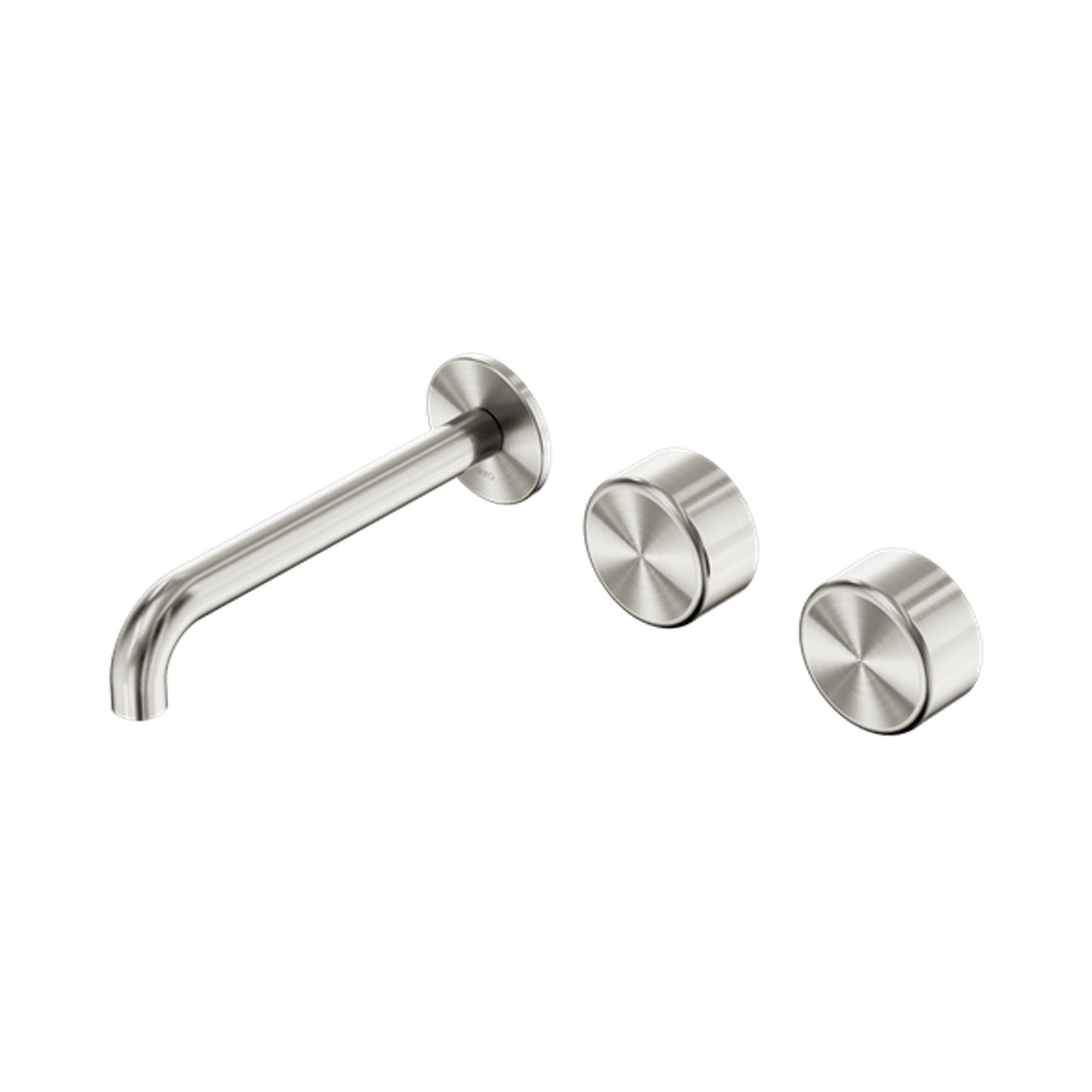 Serenity Wall Basin Set 160mm Offset Spout With Metal Handle Brushed Nickel gallery detail image