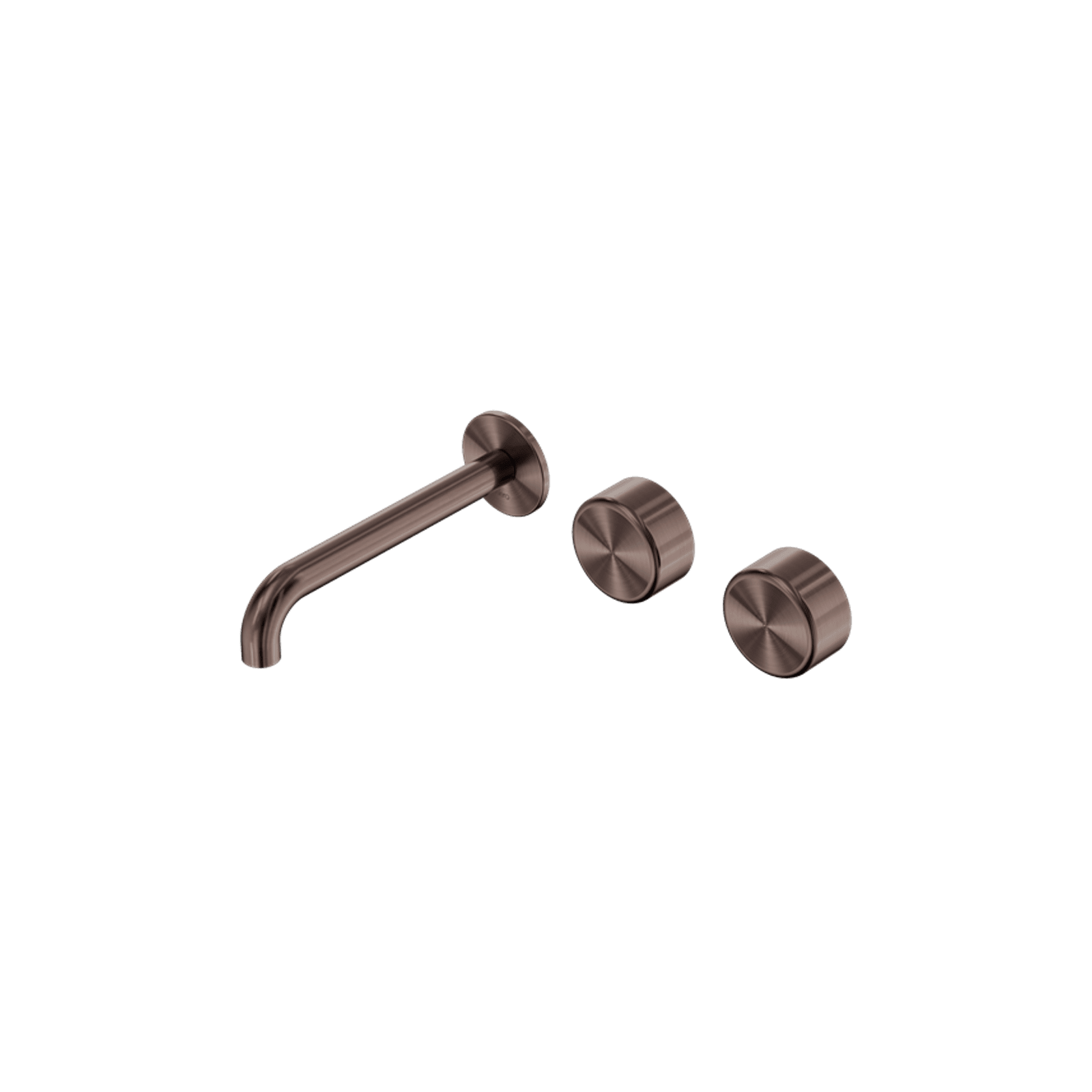 Serenity Wall Basin Set 220mm Offset Spout With Metal Handle Brushed Bronze gallery detail image