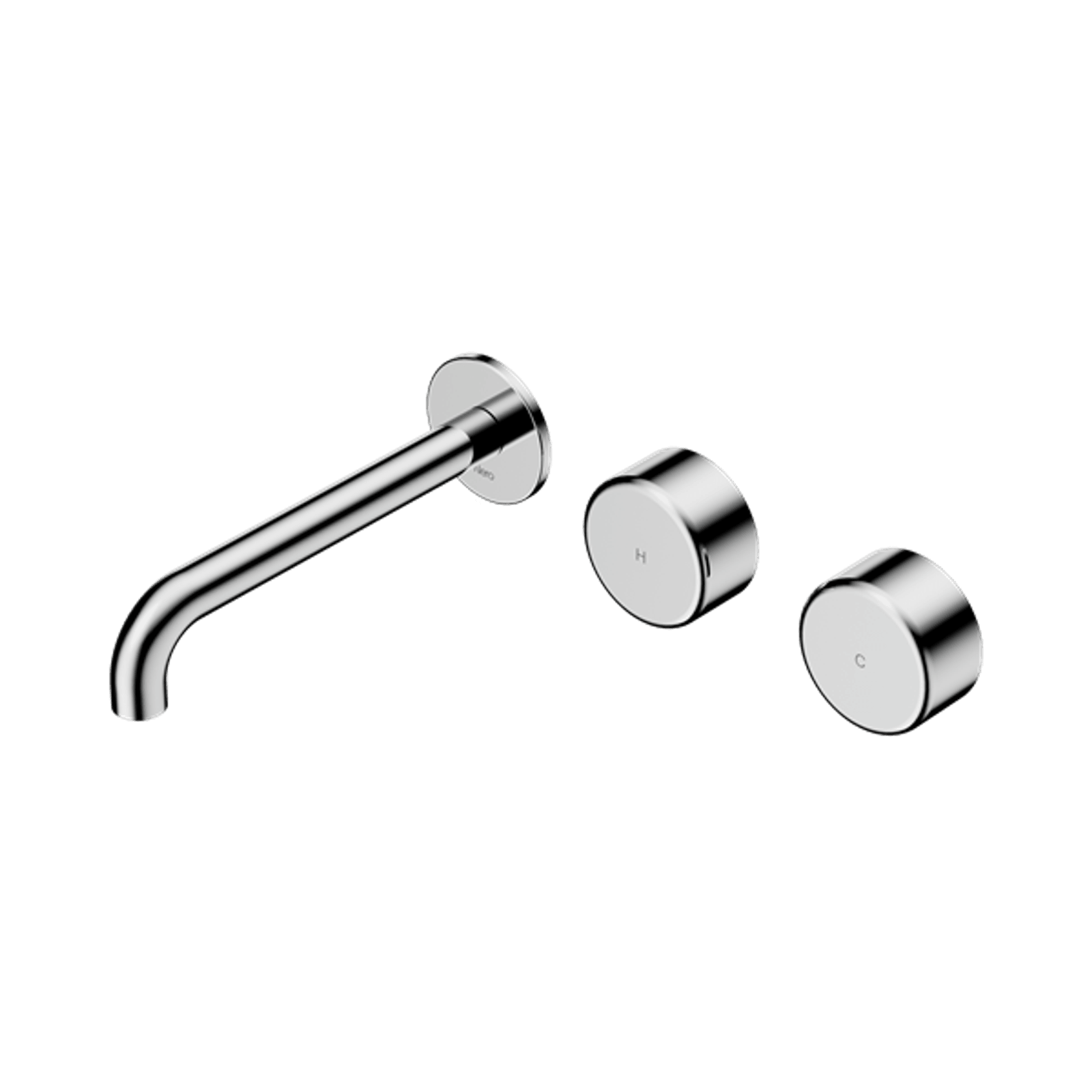 Serenity Wall Basin Set 220mm Offset Spout With Metal Handle Chrome gallery detail image