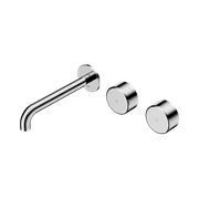 Serenity Wall Basin Set 220mm Offset Spout With Metal Handle Chrome gallery detail image