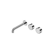 Serenity Wall Basin Set 185mm Offset Spout With Metal Handle Chrome gallery detail image