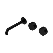 Serenity Wall Basin Set 160mm Offset Spout With Metal Handle Matte Black gallery detail image