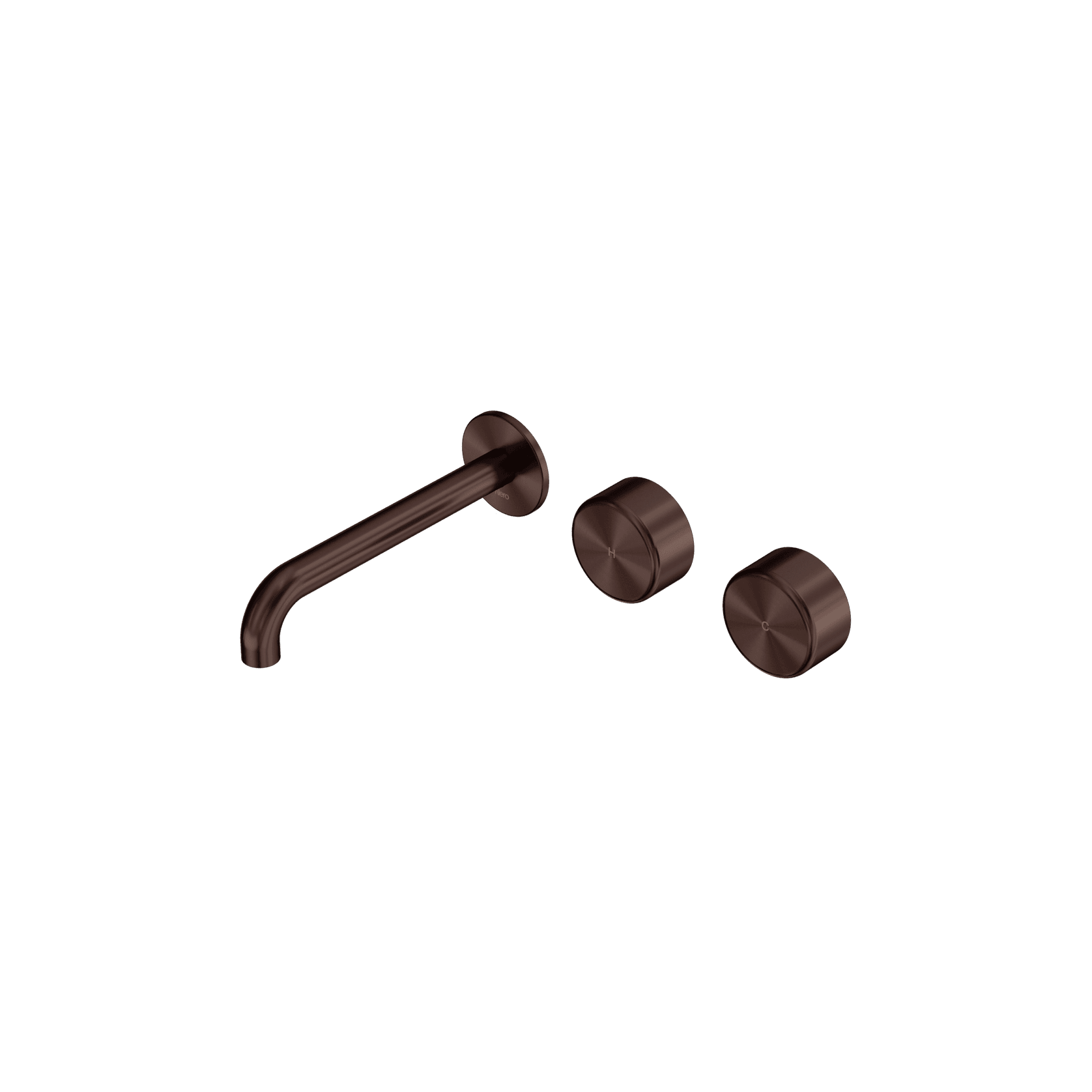 Serenity Wall Basin Set 185mm Offset Spout With Metal Handle Rome Bronze gallery detail image