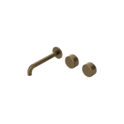 Serenity Wall Basin Set 185mm Offset Spout With Metal Handle Tumbled Antique Brass gallery detail image