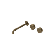 Serenity Wall Basin Set 220mm Offset Spout With Metal Handle Tumbled Antique Brass gallery detail image