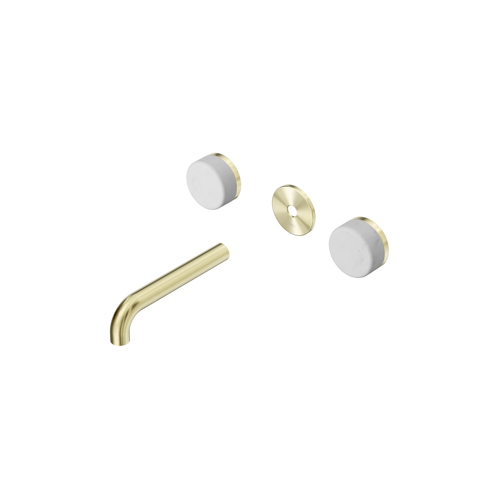 Serenity Wall Basin 160mm Spout + Carrara Handle Brushed Gold gallery detail image