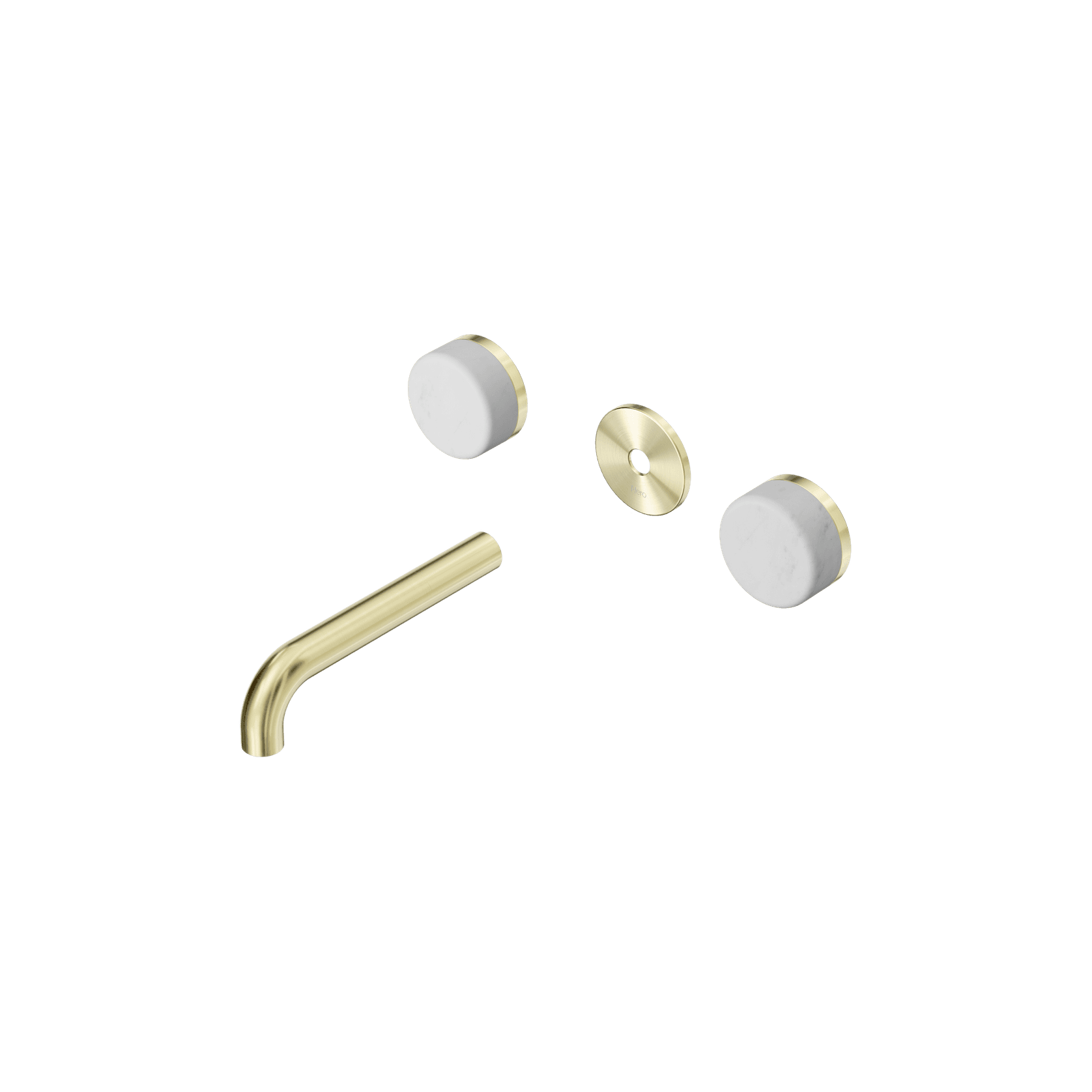 Serenity Wall Basin 160mm Spout + Carrara Handle Brushed Gold gallery detail image