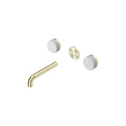Serenity Wall Basin 160mm Spout + Carrara Handle Brushed Gold gallery detail image