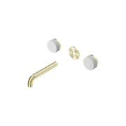 Serenity Wall Basin 160mm Spout + Carrara Handle Brushed Gold gallery detail image