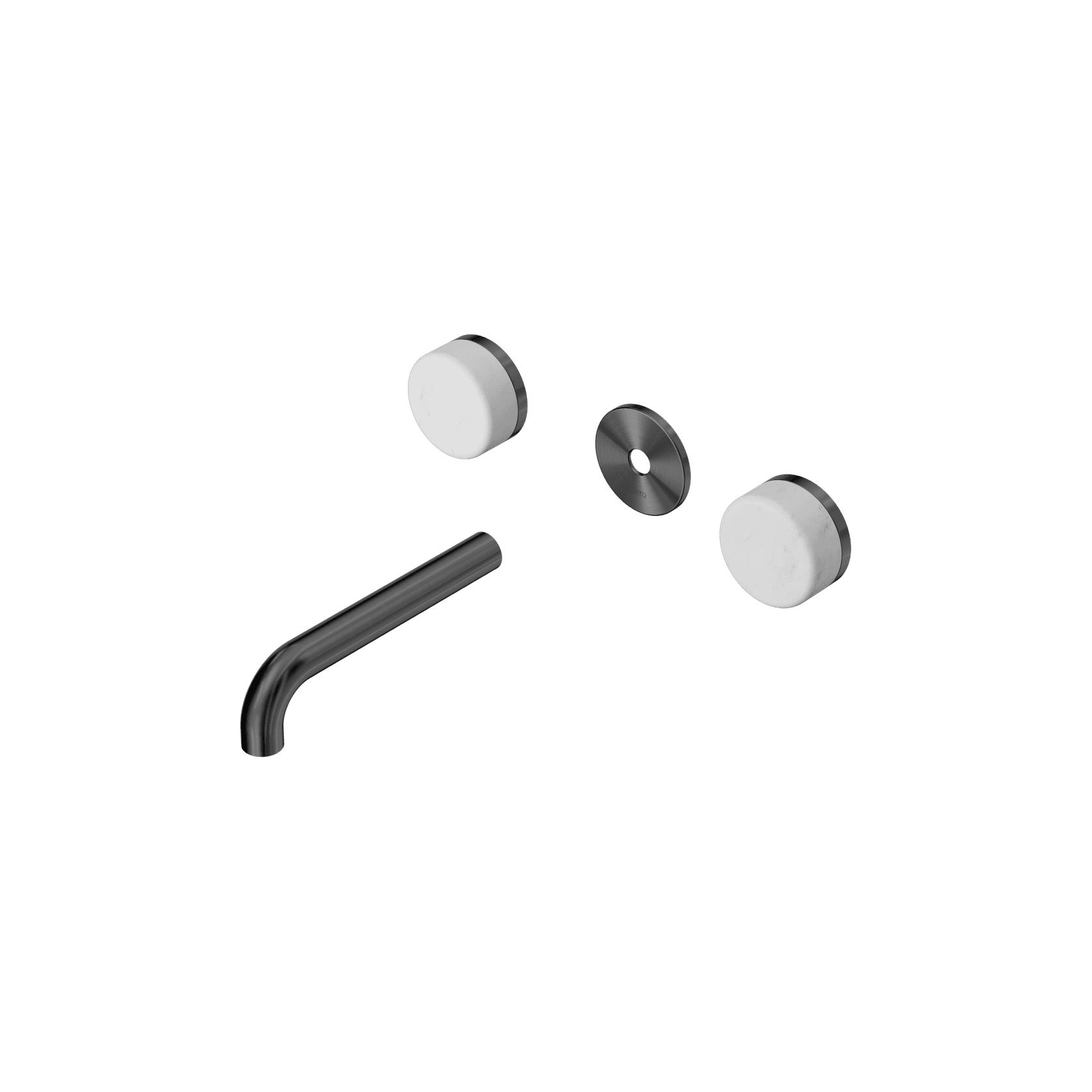 Serenity Wall Basin 160mm Spout + Carrara Handle Gun Metal gallery detail image