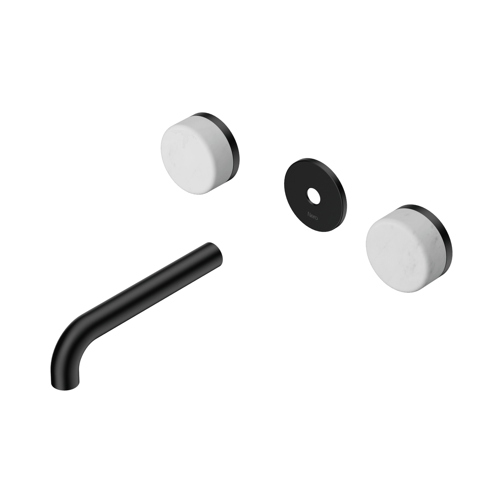 Serenity Wall Basin 160mm Spout + Carrara Handle Matte Black gallery detail image