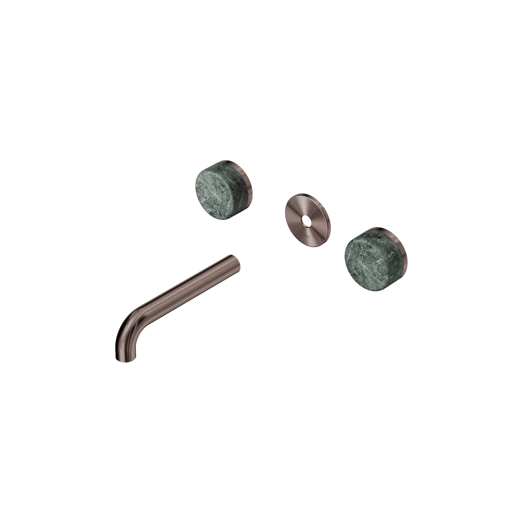 Serenity Wall Basin 160mm Spout + Verde Alpi Handle Brushed Bronze gallery detail image