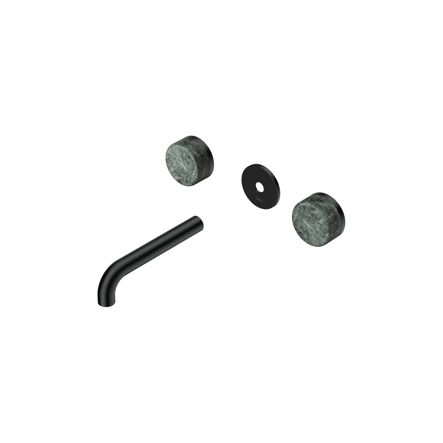 Serenity Wall Basin 160mm Spout + Verde Alpi Handle Matte Black gallery detail image