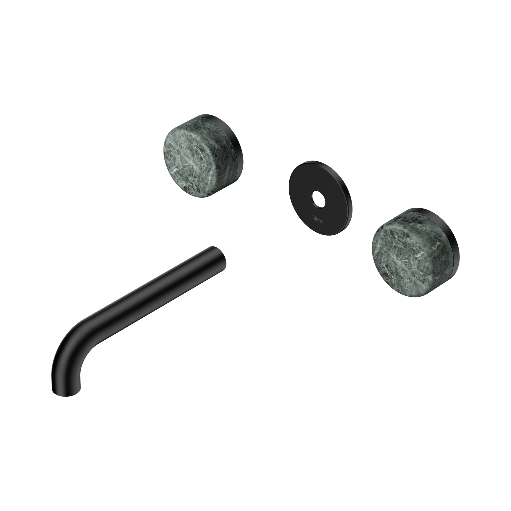 Serenity Wall Basin 160mm Spout + Verde Alpi Handle Matte Black gallery detail image