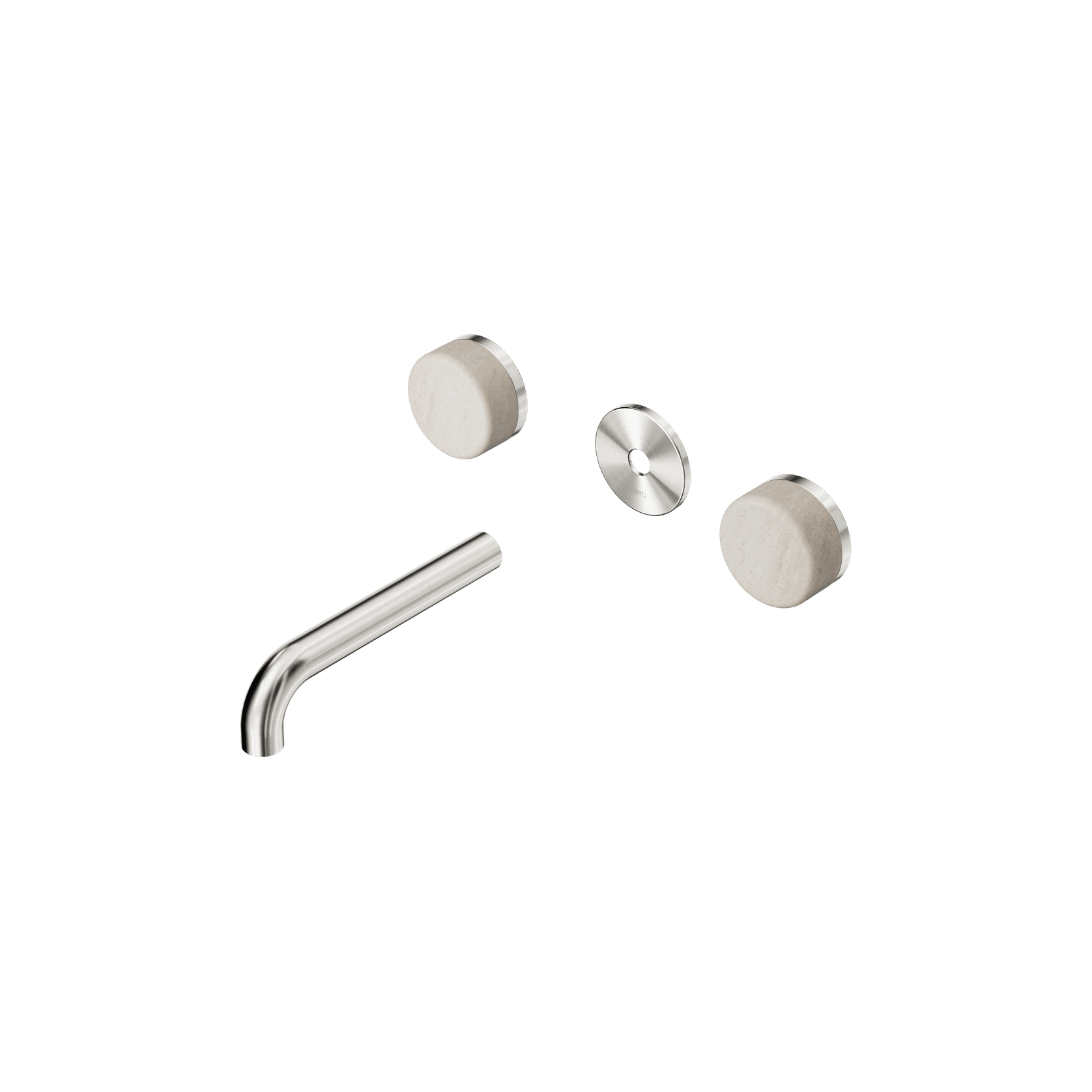 Serenity Wall Basin 160mm Spout + Rome Travertine Handle Brushed Nickel gallery detail image