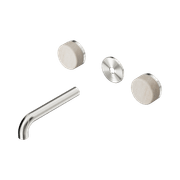 Serenity Wall Basin 160mm Spout + Rome Travertine Handle Brushed Nickel gallery detail image