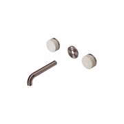 Serenity Wall Basin 160mm Spout + Rome Travertine Handle Brushed Bronze gallery detail image