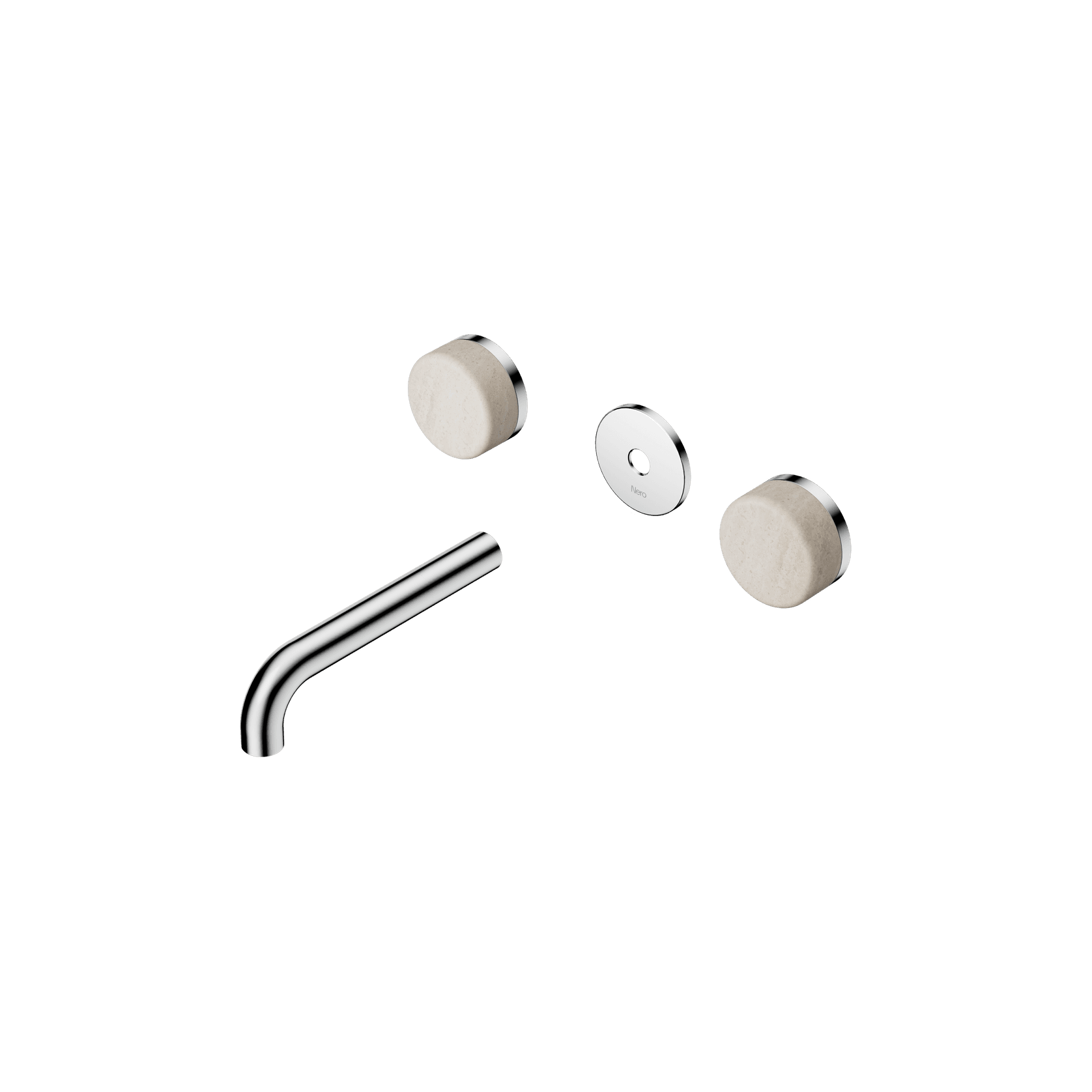 Serenity Wall Basin 160mm Spout + Rome Travertine Handle Chrome gallery detail image