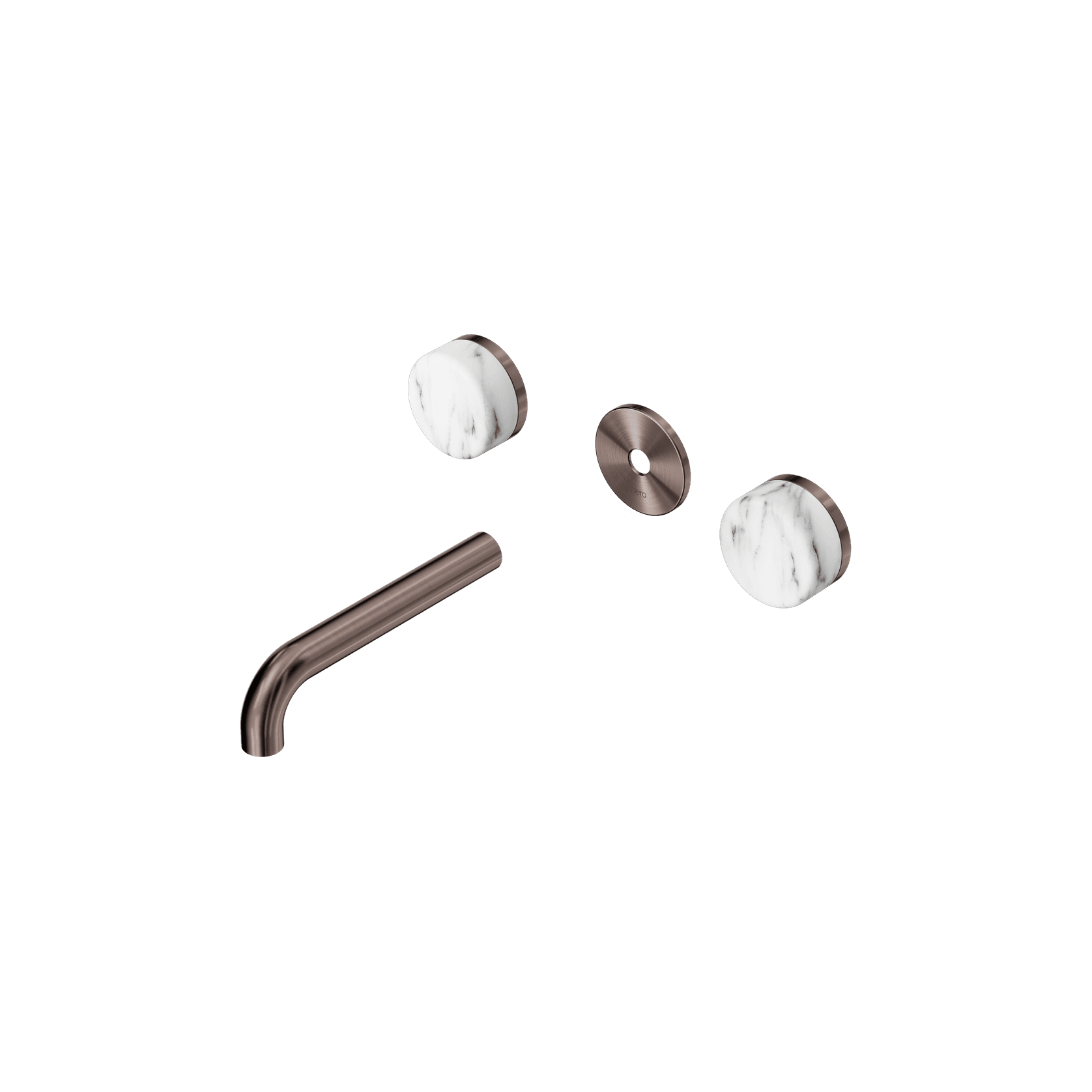 Serenity Wall Basin 160mm Spout + Arabescato Corchia Handle Brushed Bronze gallery detail image