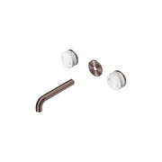 Serenity Wall Basin 160mm Spout + Arabescato Corchia Handle Brushed Bronze gallery detail image
