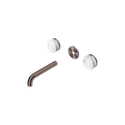 Serenity Wall Basin 160mm Spout + Arabescato Corchia Handle Brushed Bronze gallery detail image