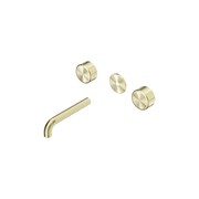 Serenity Wall Basin 160mm Spout + Metal Handle Brushed Gold gallery detail image