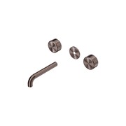 Serenity Wall Basin 160mm Spout + Metal Handle Brushed Bronze gallery detail image