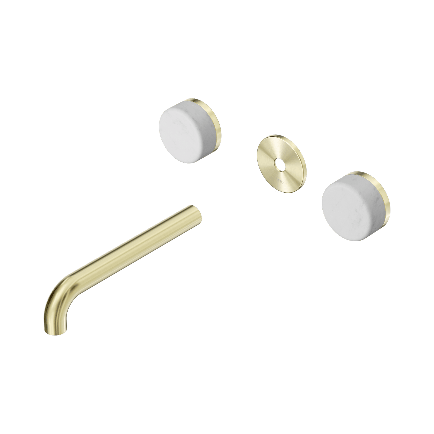 Serenity Wall Basin 185mm Spout + Carrara Handle Brushed Gold gallery detail image