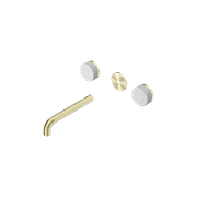 Serenity Wall Basin 185mm Spout + Carrara Handle Brushed Gold gallery detail image