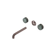 Serenity Wall Basin 185mm Spout + Verde Alpi Handle Brushed Bronze gallery detail image
