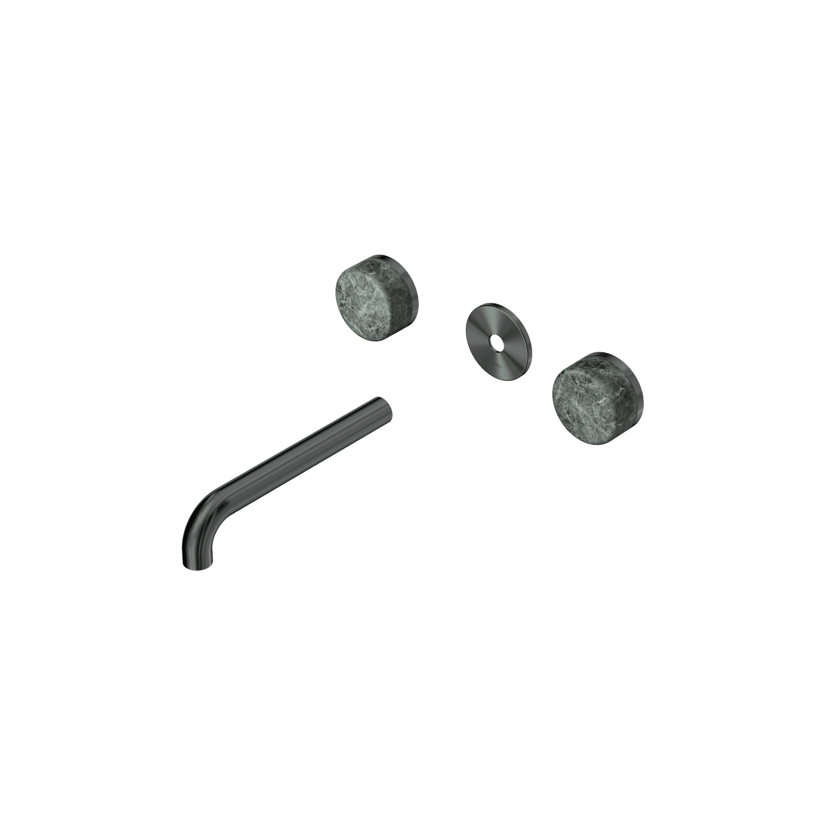 Serenity Wall Basin 185mm Spout + Verde Alpi Handle Gun Metal gallery detail image