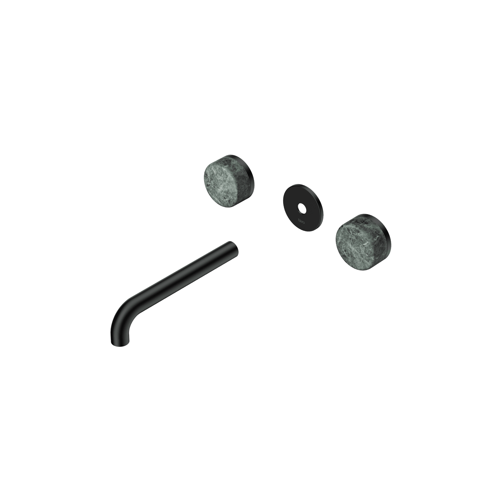 Serenity Wall Basin 185mm Spout + Verde Alpi Handle Matte Black gallery detail image