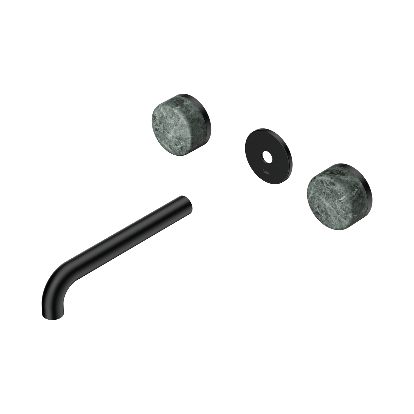 Serenity Wall Basin 185mm Spout + Verde Alpi Handle Matte Black gallery detail image