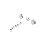 Serenity Wall Basin 185mm Spout + Rome Travertine Handle Brushed Nickel gallery detail image