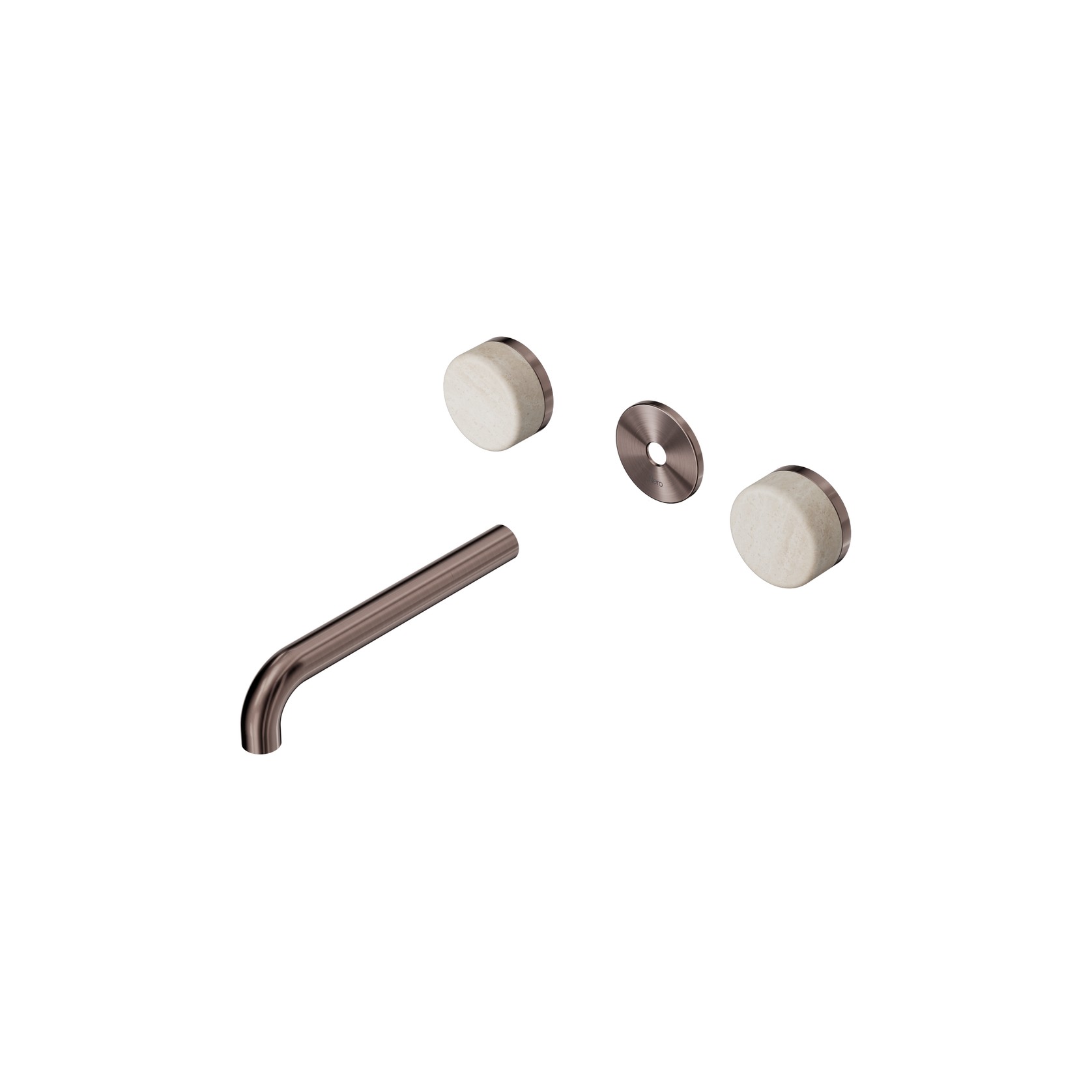 Serenity Wall Basin 185mm Spout + Rome Travertine Handle Brushed Bronze gallery detail image
