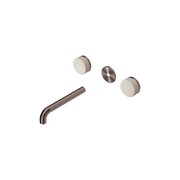 Serenity Wall Basin 185mm Spout + Rome Travertine Handle Brushed Bronze gallery detail image