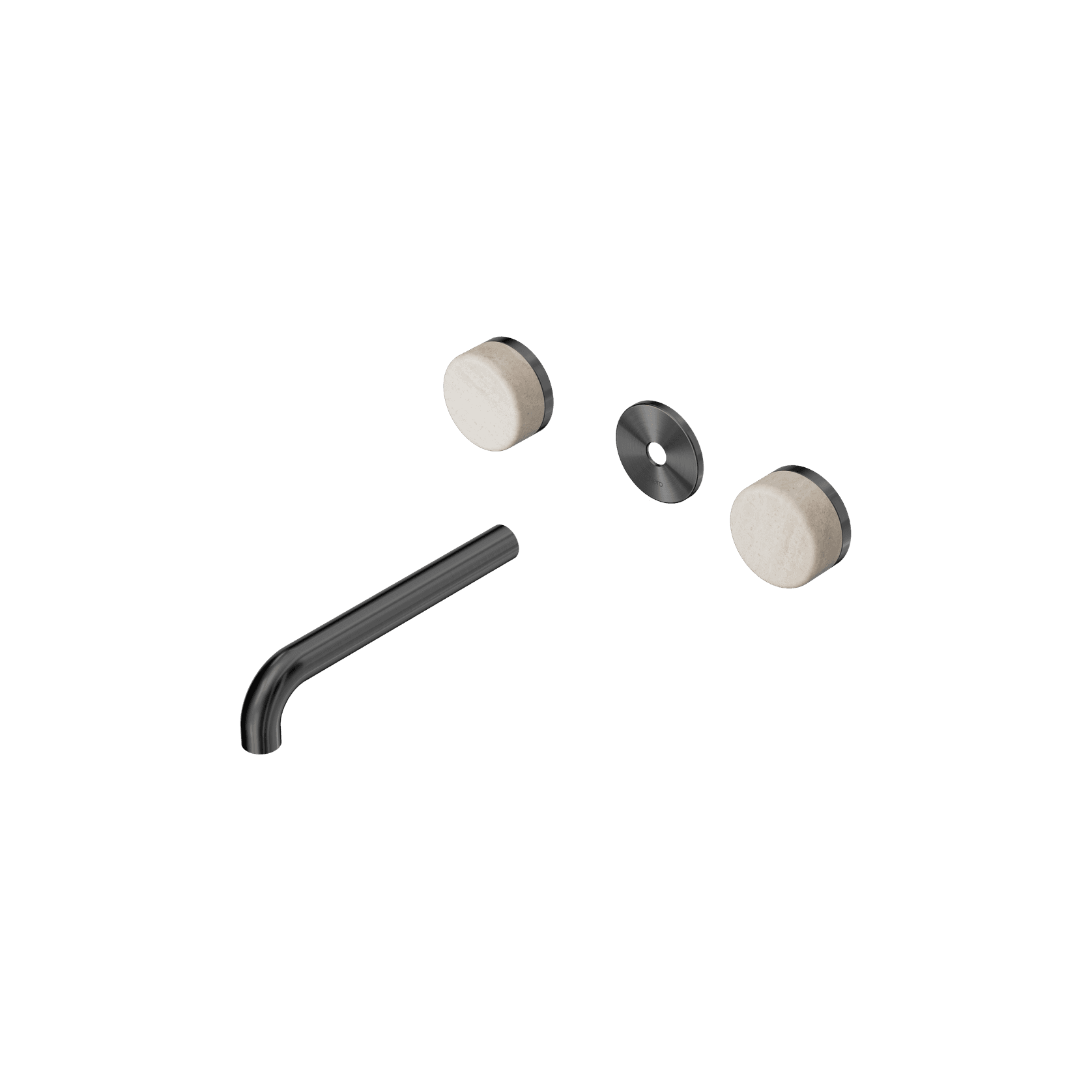 Serenity Wall Basin 185mm Spout + Rome Travertine Handle Gun Metal gallery detail image