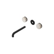 Serenity Wall Basin 185mm Spout + Rome Travertine Handle Matte Black gallery detail image