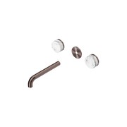 Serenity Wall Basin 185mm Spout + Arabescato Corchia Handle Brushed Bronze gallery detail image