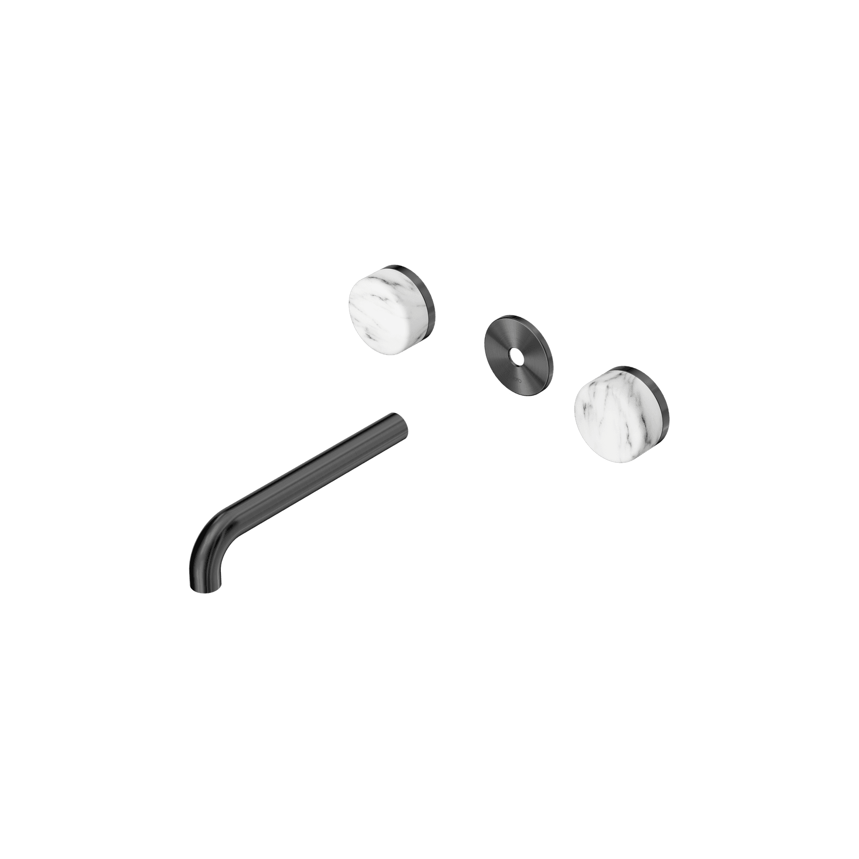 Serenity Wall Basin 185mm Spout + Arabescato Corchia Handle Gun Metal gallery detail image