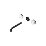 Serenity Wall Basin 185mm Spout + Arabescato Corchia Handle Matte Black gallery detail image